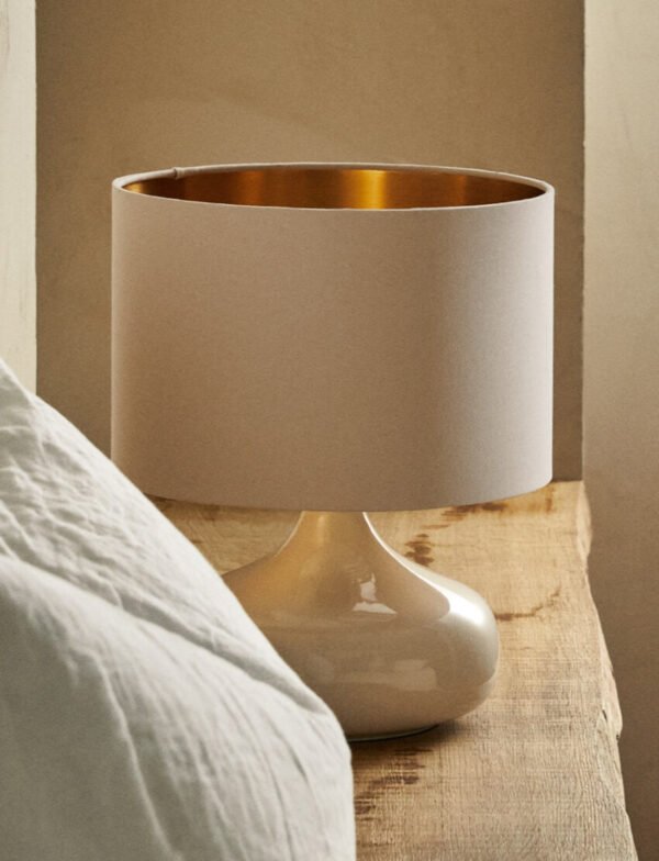 Lamp with Scalloped Lampshade